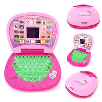 Kids Educational Computer Toy Laptop, 26 English Words, LED Display, Pink