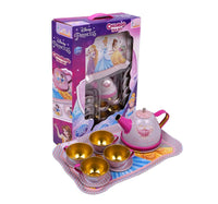 Pampam Toys Disney Princess Children Tea Set, Portable Fantasy Tea Party Play Set for Girls, Tin Plate, Educational & Interactive