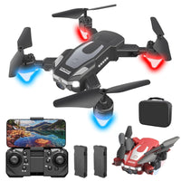 Pampam Toys J2 Foldable Drone – Portable RC Quadcopter with 360-Degree Stunt Capability, LED Lighting, and Beginner-Friendly Flight Controls