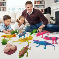 PAMPAM Realistic Crocodile and Lizards Animal Toys, 8 Pieces Reptiles World Figures Set for Kids, Non-Toxic