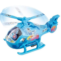 Pampam Toys Musical Force Helicopter Toy, Bump and Go Action, Lights and Music, Blue