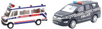 PamPam Police and Ambulance Toy Cars, Plastic, Black and White