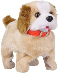 Pampam Barking, Waging Tail, Walking and Jumping Puppy Baby Toy, Battery Operated Back Flip Jumping Dog with Sound, Music, Collar and Leash, Best Gift for Toddlers and Kids