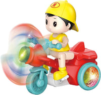 Stunt Cycle Toy - Stunt Tricycle Push Pull Cycling Toys 360 Degree Rotatable with Light & Music Tricycle Toy Car Child Crawling Toy for Kids