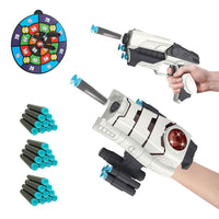 Pampam Toys Star & Wars Foam Blaster Pistol Nerf Gun Toy Set – Dart Shooting Armor, Superhero Roleplay Gauntlet & Mandalorian/Stormtrooper Costume Set for Kids Ages 5-10+