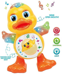 PamPam Toys Dancing Duck Toy with Music, Flashing Lights, Animated Movement, Yellow