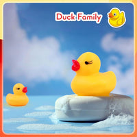 PamPam Rubber Duck Family Bath Toys, Yellow, Set of 3, Squeezable with Sound