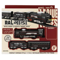 16 Pieces Smoke Train Set – 16-PCS Electric Toy Train Set with Lights, Sound & Realistic Smoke Effect | Locomotive Train with Tracks | Best Gift for Boys & Girls | Pack of 1