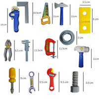 PAMPAM Mechanics Tool Kit Toys for Kids, 14 Pcs, Pretend Play Engineer Workshop Set
