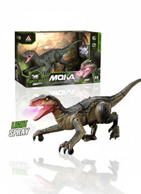Pampam Moka Remote Control Walking Dinosaur Toy with Light and Spray, 2.4 GHz Rechargeable, Realistic Movement