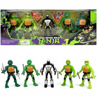 5Pcs Ninja Turtle Action Figures Set with Weapons, Green Mutant Turtle Toys for Kids, Collectible Fighting Figures Playset, Durable Plastic Gift Toy for Boys & Girls (Ages 3+) Random