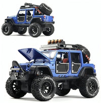 Pampam Toys Jeep Wrangler Die-cast Model Car, 1:24 Scale, Pull Back Action with Light and Sound, Removable Luggage Rack, 20x10.5x12.5cm, Kids Toy