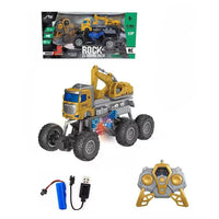 Pampam Toys 2.4GHz 6-Wheeled Rock Climbing Truck RC Excavator with Light & Sound