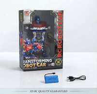 Pampam Toys 2.4 GHz RC Transforming Robot Car – 2-in-1 Gesture & Remote Control Deformation Vehicle with Realistic Engine Sounds & Lights, Rechargeable Toy for Kids Age 6+