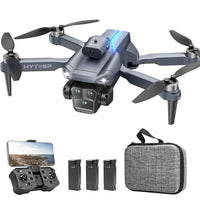 M°max Drone with Camera 1080P, Brushless Motor, RC Foldable FPV Quadcopter with 3 Cameras & 3 Batteries, One Button Start/Landing, Headless Mode, 3D Flip, Drone Beginners Adults