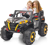Pampam Toys Electric Ride-On 4x4 Jeeps for Kid's, Ride on Toy Kid's Car with Light & Music | Electric Jeeps Battery Car | Kids to Drive 1 to 9 Years Boys Girls (Yellow&Grey)