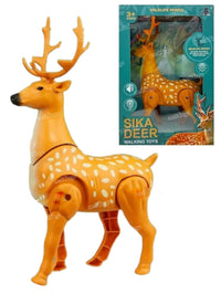 Pampam Toys Wildlife Series Sika Deer Electronic Walking Toy with Lights, Sound & Antlers (Ages 3+)