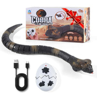 Pampam Toys 8809 Moving Cobra – Realistic Infrared Remote Control Snake with Interactive Head Sensor and Tongue Retraction Action