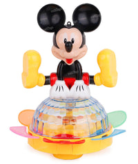 Pampam Toys Musical Toys for Kids Dancing Mickey 360 Degree Rotating Light & Sound Toy Bump and Go Action for 1 Year Old Baby Boys & Girls (Pack of 1)