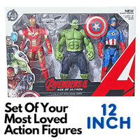 PamPam Avengers Action Figures Set, Age of Ultron, Captain America, Iron Man, Hulk, 3 Pieces