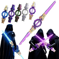 Dual-Blade LED Laser Sword with Rotating Center Handle – Futuristic Sci-Fi Toy Lightsaber with Sound & Light Effects, Cosplay Prop for Kids and Adults