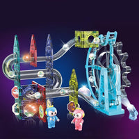 Kids Magnetic Ferris Marble Run Blocks 80 Pcs | Ferris Magnetic Tile Toys | 3D Educational STEM Puzzle Building Set for Kids