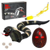 Pampam Toys Remote Control Realistic Cobra Snake Toy | Electric RC Prank Snake with S-Shaped Movement for Kids, Pets, & Party Tricks, Multicolor