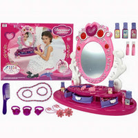 Princess Dresser and Mirror Vanity Beauty Set with Jewelry for Kids