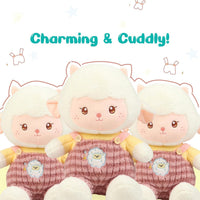 Pampam Toys Cute Plush Lamb Stuffed Animal, Pink and Yellow Outfit, Soft Fur Material, 45 CM