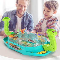 Epic Dinosaur Duel Shooting Board Game for Kids | 2-Player Tabletop Launching & Target Arcade Game with 16 Mini Dinosaurs and Small Beads | Fast-Paced Action Toy Gift for Boys & Girls Ages 3+