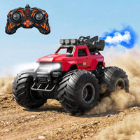 Remote Control Car Toy for Kids with Mist Spray Effect Rechargeable RC Car 4x4 Monster Truck 360° Stunt Rotation Rock Crawler Climbing RC Toy Car for Boys & Girls - Red