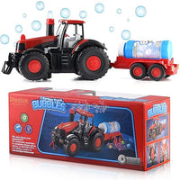 PAMPAM Bubble Blowing Farm Tractor Truck with Lights, Sounds and Action, Toy for Kids