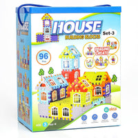 PamPam House Building Blocks Set-3, 96 Pieces, Educational Construction Toy for Kids Age 3+, Multicolour
