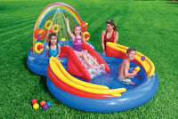 INTEX Inflatable Rainbow Ring Water Play Centre - Kids  297*193*135cm