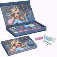 Kids Washable Makeup Kit for Girls | Fold-Out Makeup Palette with Mirror | Pretend Play Cosmetic Set