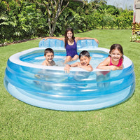 Intex Swim Centre Family Lounge Pool with Built-in Bench (Approx. 88" x 85" x 30" (224cm x 216cm x 76cm)