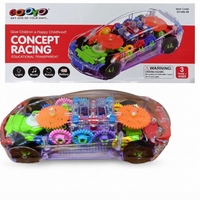 Pampam Toys Concept Racing Educational Transparent Gear Car - Colorful Spinning Gears, Lights & Music, BUMP & GO Action