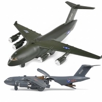 Pampam Toys Military Boeing C-17 Transport Aircraft Model, 1:48 Scale, 13 Inch, with Lights, Sound Effects, Openable Cargo Door, 3 Tanks Inside