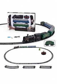 Peng Da Yu Remote Control Classical Train Set with Light & Music (Model PD789-1A) | 2.4GHz Rechargeable Retro Steam Locomotive, Passenger Coaches & Modular Tracks | DIY Toy Gift for Kids