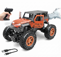 Pampam Toys Off-Road RC Trail Car with Spray Smoke Effect, LED Lights, Opening Doors, and Rechargeable Battery