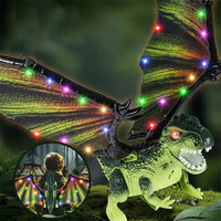 Kids Light-Up Electric Dinosaur Wings Toy | Wearable Glowing Flapping Dragon Wings with LED Lights | Interactive Halloween Cosplay & Birthday Gift for Boys and Girls