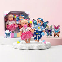 Adorable Twin Baby Doll Set with Butterfly Wings – Realistic Boy and Girl Dolls with Pacifiers, Outfits, and Magic Wands