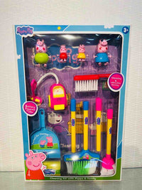 Peppa Pig Family Cleaning Kit Toy Set for Kids - Battery Operated Vacuum Cleaner, Broom, Mop & Dustpan Housekeeping Playset, Interactive Role Play Toy for Boys & Girls (Age 3+)