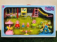 Peppa Pig Family Amusement Park Toy Set - Ferris Wheel, Carousel, Slide, Seesaw & Swings Theme Park Playset with 4 Character Figurines for Kids (Age 3+)