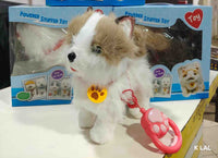 Powered Stuffed Toy Walking Puppy – Remote Control Leash Dog with Music & Barking Sounds