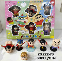 Anime Character Action Figure Set for Kids & Collectors | Cute Mini Collectible Car Dashboard & Desktop Ornaments (Pack of 6 Figures)