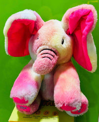 Pampam Toys Premium Fluffy Elephant Plush Toy – Soft Tie-Dye Pink & Cream Interactive Stuffed Animal for Babies & Toddlers