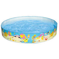 6-Feet Round Snapset Instant Setup Kids Swimming Pool | Multi-Color Ocean Beach Theme No-Inflation Paddling Pool for Toddlers & Children