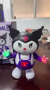 Interactive Dancing Kuromi Toy with Music and Cool LED Lights – Battery-Operated Musical Walking Cartoon Robot Figure for Kids, Purple