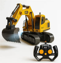 Pampam Toys RC JCB Builder Excavator Toy with 360-Degree Rotation, Spray & Light